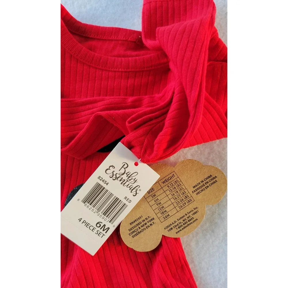 Baby Essentials Santa Tutu Size 3(1)-6(1)-9(1)-18(3)-24(1)‎ Months Red/Black